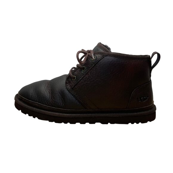 Vintage UGG Men’s Dark Brown Leather Lace-Up Shearling Lined Boots Size 10 main image 6